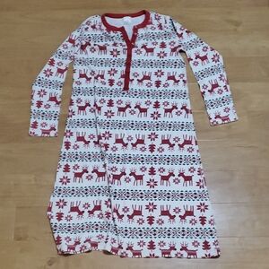 Hanna Andersson Red and White Reindeer Pajama Dress